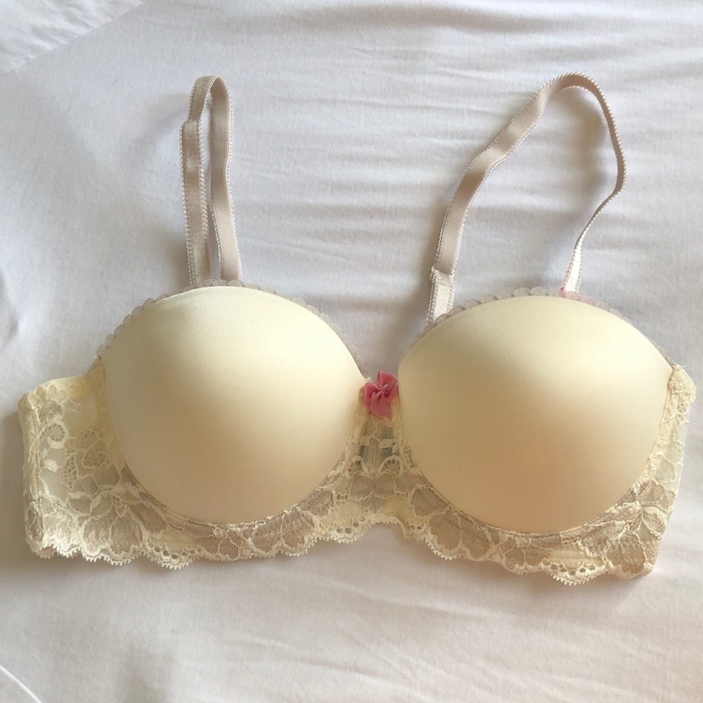 Cream Adore Me Padded Strapless Bra 34B